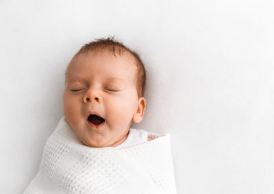 newborn photographer Barnsley, baby yawning at the shoot