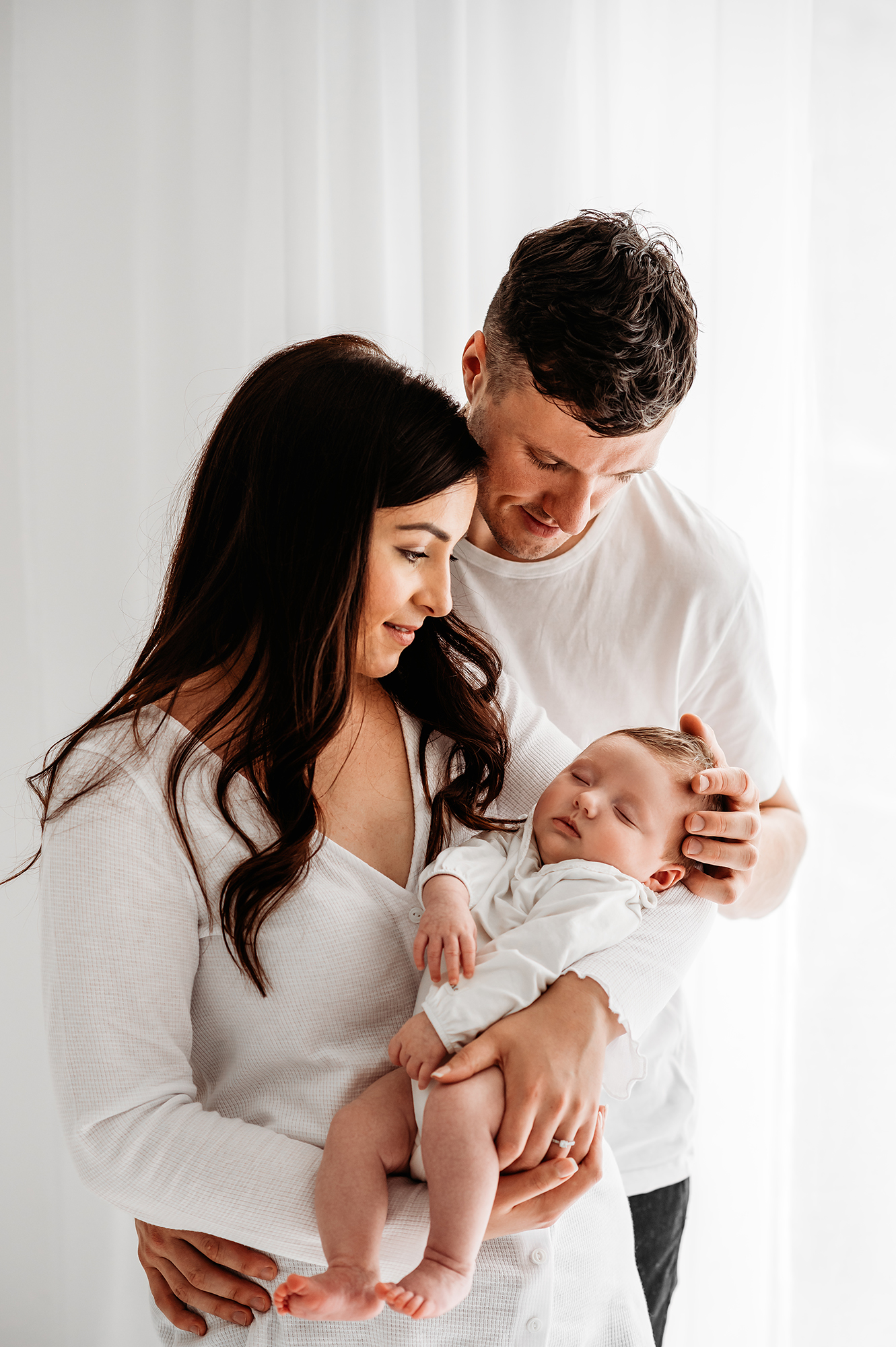 new family, older newborn photography session