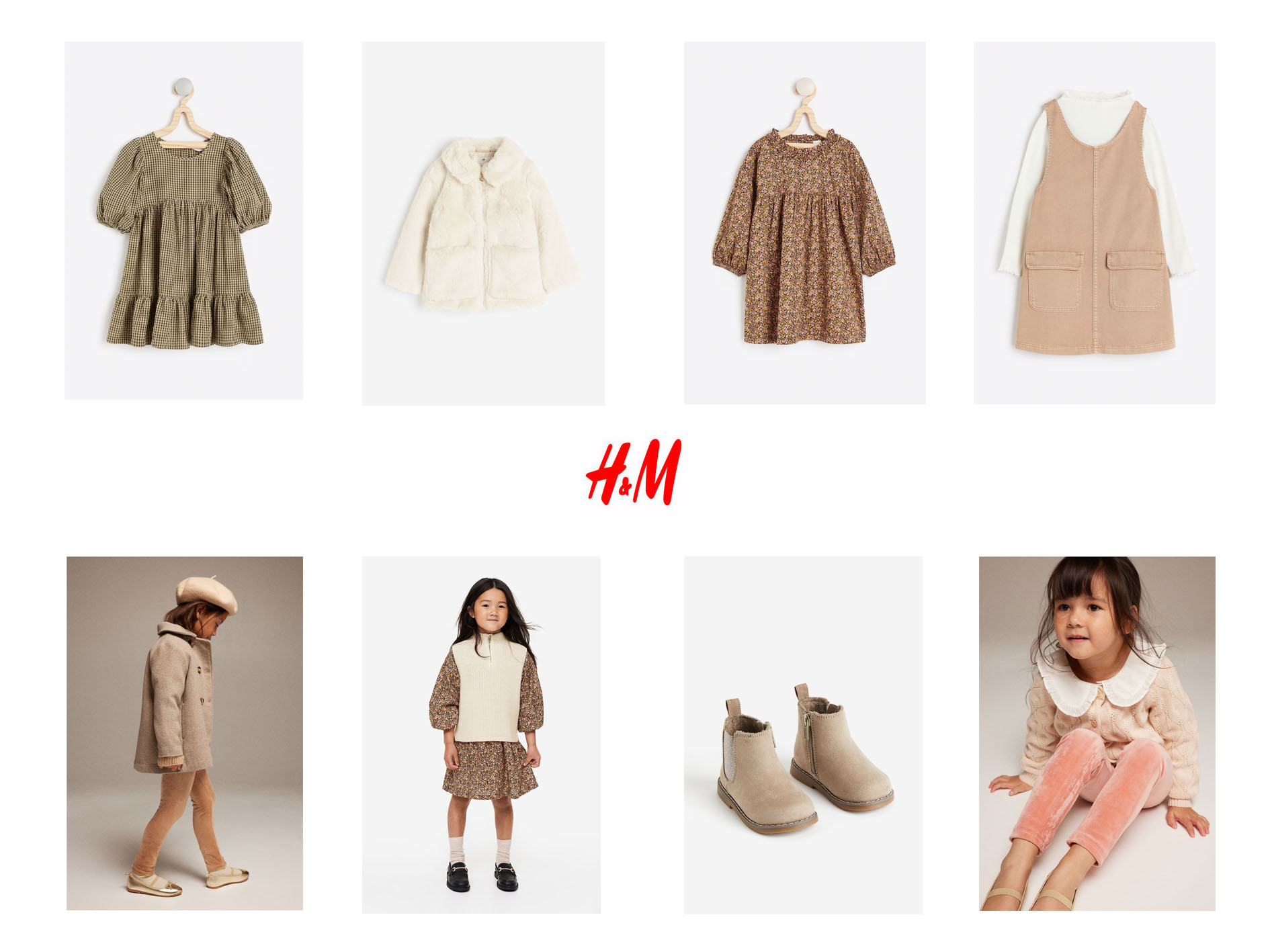 H&M girls autumn clothing collage