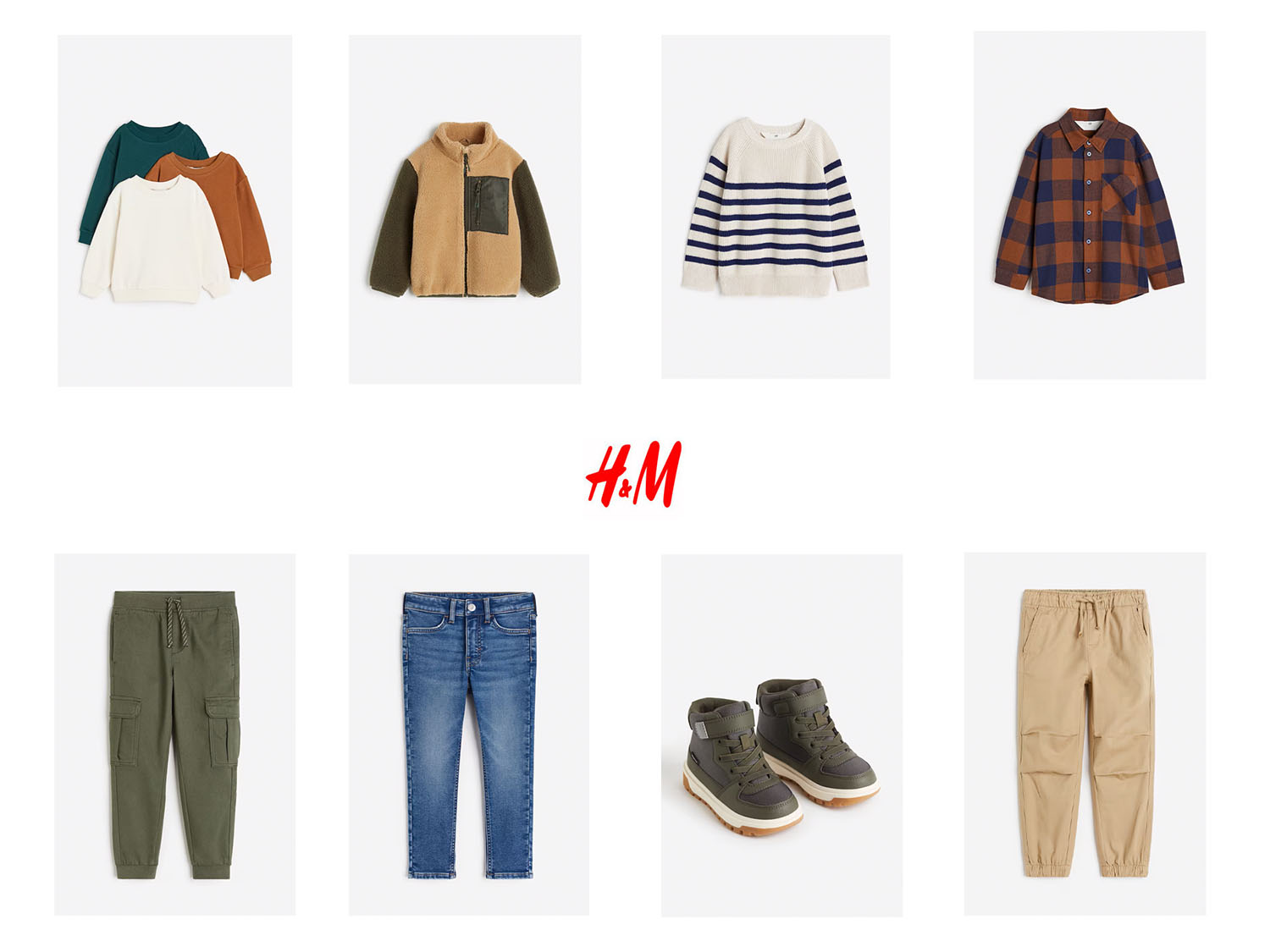H&M boys autumn clothing collage