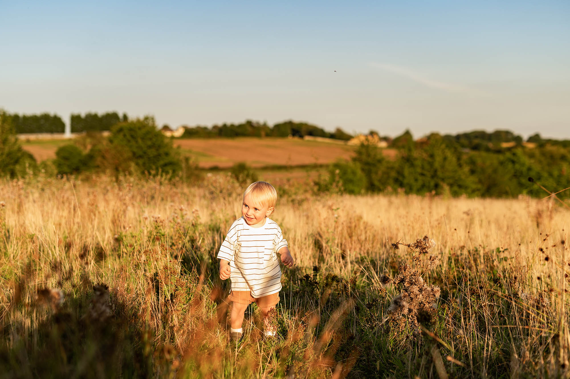 Toddler in beautiful golden light with Barnsley, Yorkshire family photographer
