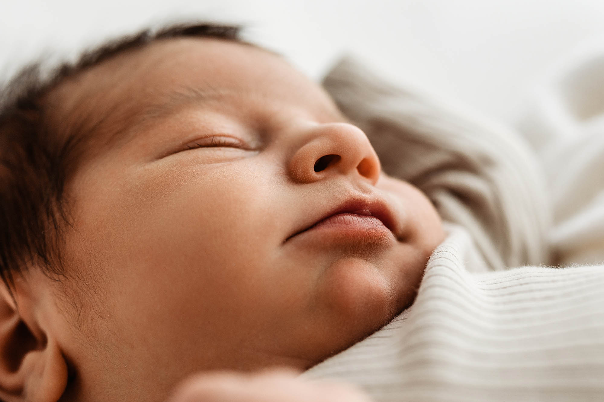 Close up of baby face, Barnsley newborn photographer